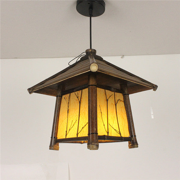 Retro Chinese Style Bamboo Chandelier – Southeast Asia Tea Room Pendant Light