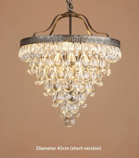 American Style Grape Crystal Chandelier – Glass Pendant Light for Bedroom, Hotel & Guesthouse | 2 Sizes & 3 Light Options