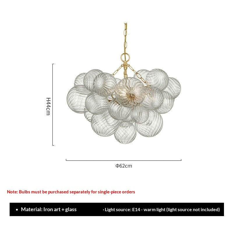 American-Style Swirling Glass Bubble Ball Chandelier – French Luxury Pendant Light