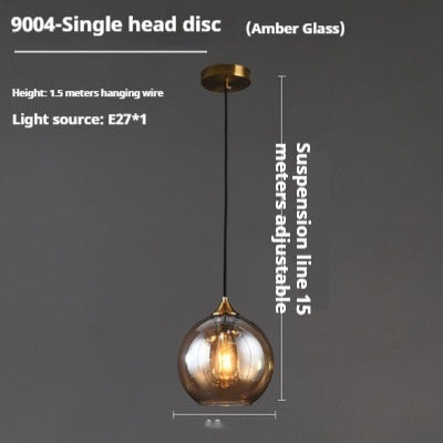 Nordic Glass Pendant Chandelier – Multi-Style LED Bedside & Dining Room Light | 22 Styles | Amber, Gold, Silver & More
