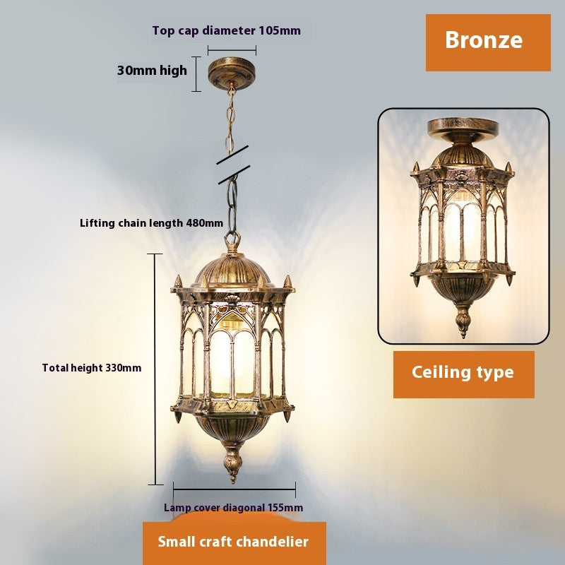 Retro Industrial Style Outdoor Chandelier – Vintage Pendant Light