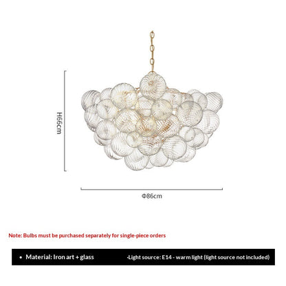American-Style Swirling Glass Bubble Ball Chandelier – French Luxury Pendant Light