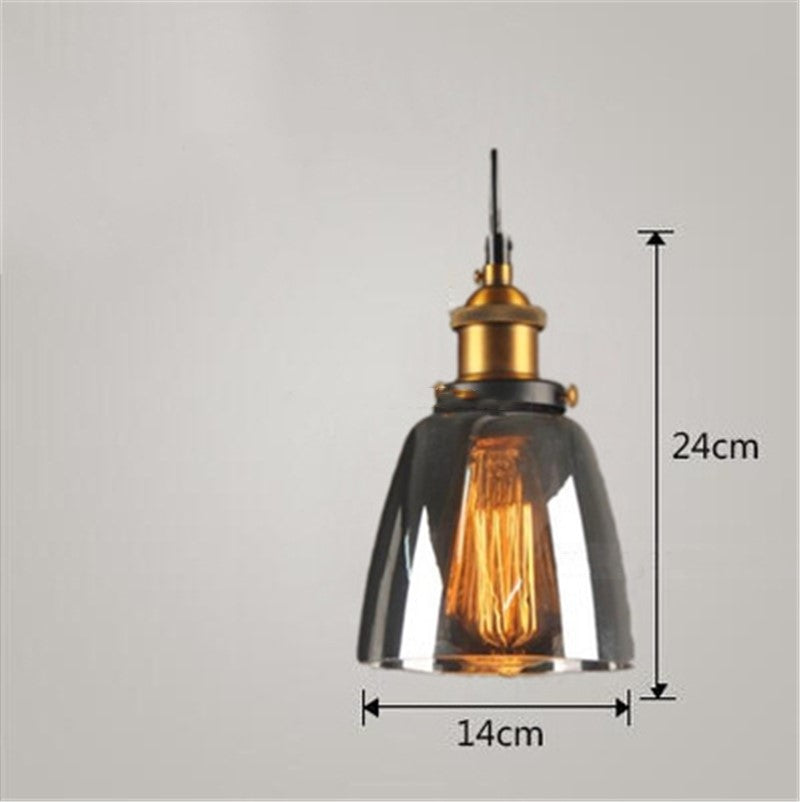 Nordic Industrial Glass Chandelier – Modern Pendant Light for Bedroom & Living Room