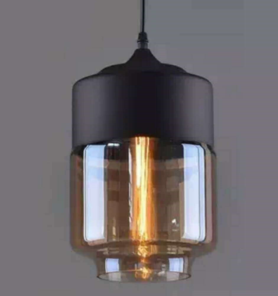 Industrial Glass Chandelier – American Style LED Pendant Light for Bars & Restaurants