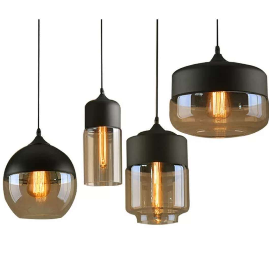 Industrial Glass Chandelier – American Style LED Pendant Light for Bars & Restaurants