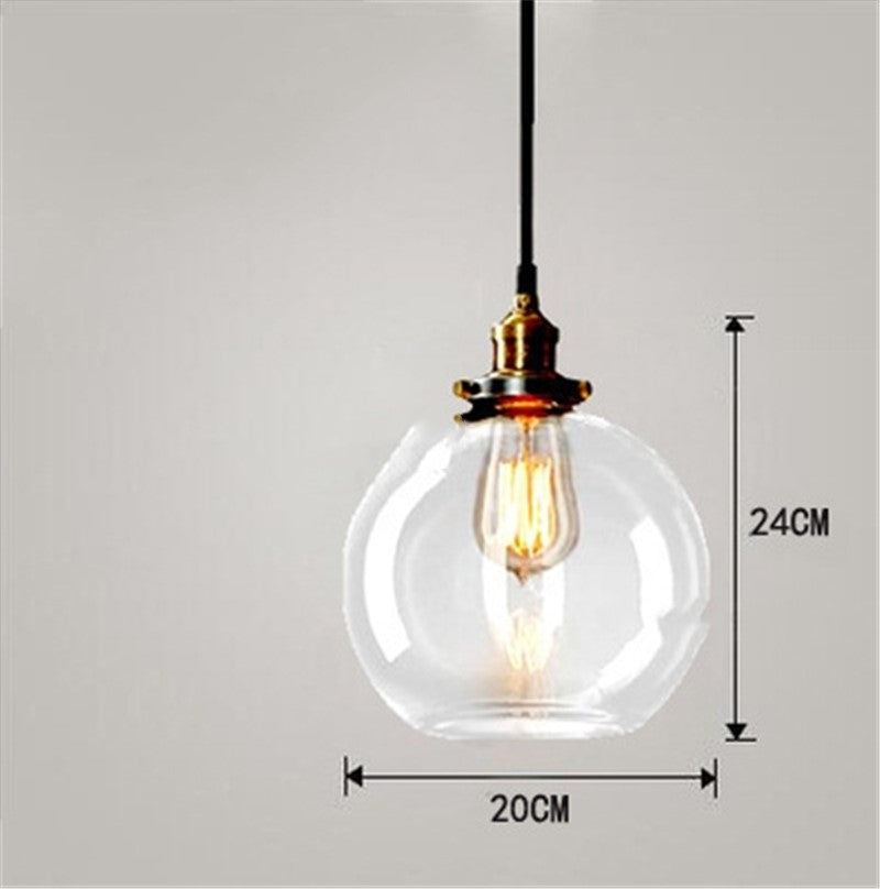 Nordic Industrial Glass Chandelier – Modern Pendant Light for Bedroom & Living Room