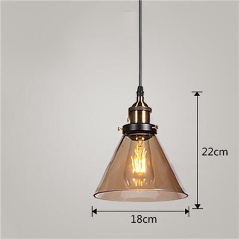 Nordic Industrial Glass Chandelier – Modern Pendant Light for Bedroom & Living Room