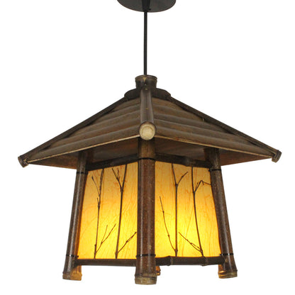 Retro Chinese Style Bamboo Chandelier – Southeast Asia Tea Room Pendant Light