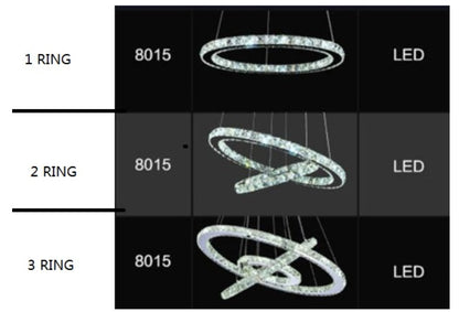Stainless Steel Ring Crystal Chandelier – Modern Fishing Line Pendant Light | Remote Control | 20cm & 30cm