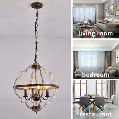 Rural Retro Industrial Style Antique Wood Chandelier – Branch Pendant Light
