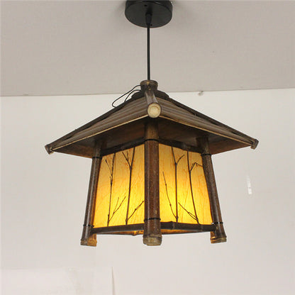 Retro Chinese Style Bamboo Chandelier – Southeast Asia Tea Room Pendant Light