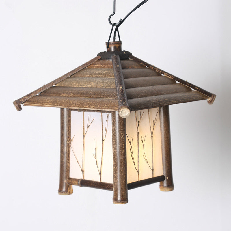 Retro Chinese Style Bamboo Chandelier – Southeast Asia Tea Room Pendant Light