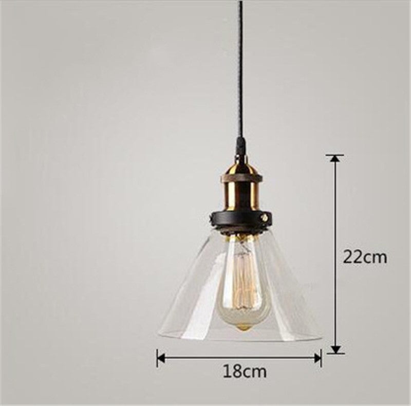 Nordic Industrial Glass Chandelier – Modern Pendant Light for Bedroom & Living Room