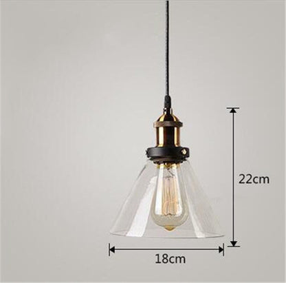 Nordic Industrial Glass Chandelier – Modern Pendant Light for Bedroom & Living Room