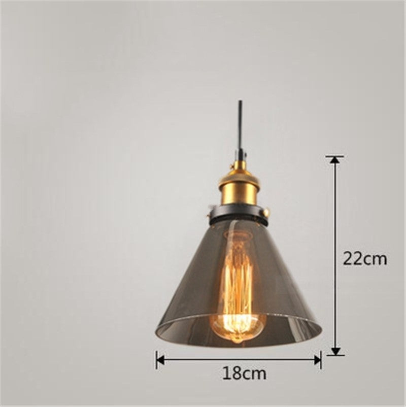 Nordic Industrial Glass Chandelier – Modern Pendant Light for Bedroom & Living Room