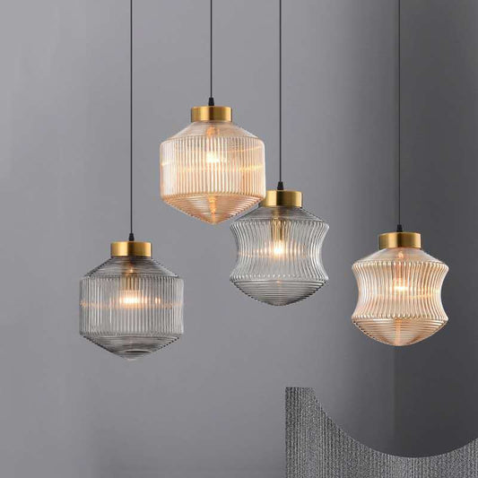 Modern Minimalist Nordic Glass Chandelier – European Style Metal & Glass Pendant Light