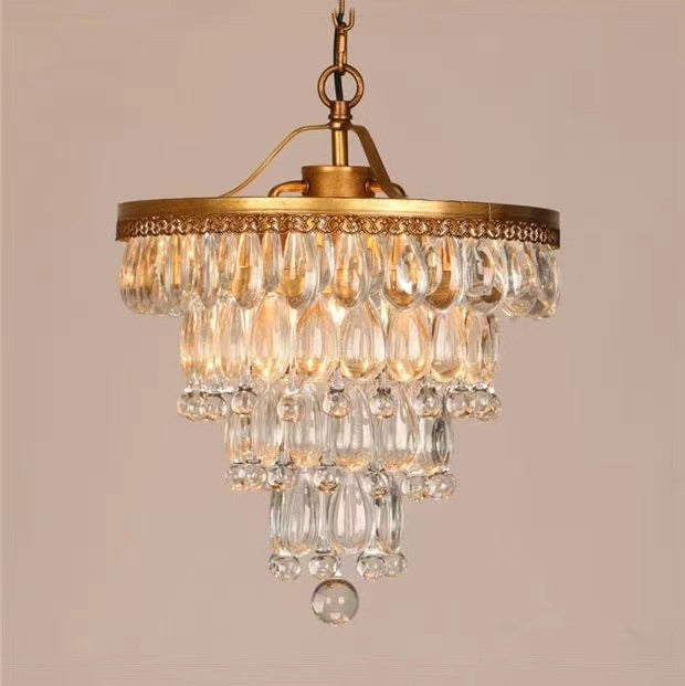 American Style Grape Crystal Chandelier – Glass Pendant Light for Bedroom, Hotel & Guesthouse | 2 Sizes & 3 Light Options
