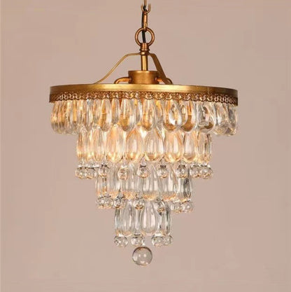 American Style Grape Crystal Chandelier – Glass Pendant Light for Bedroom, Hotel & Guesthouse | 2 Sizes & 3 Light Options