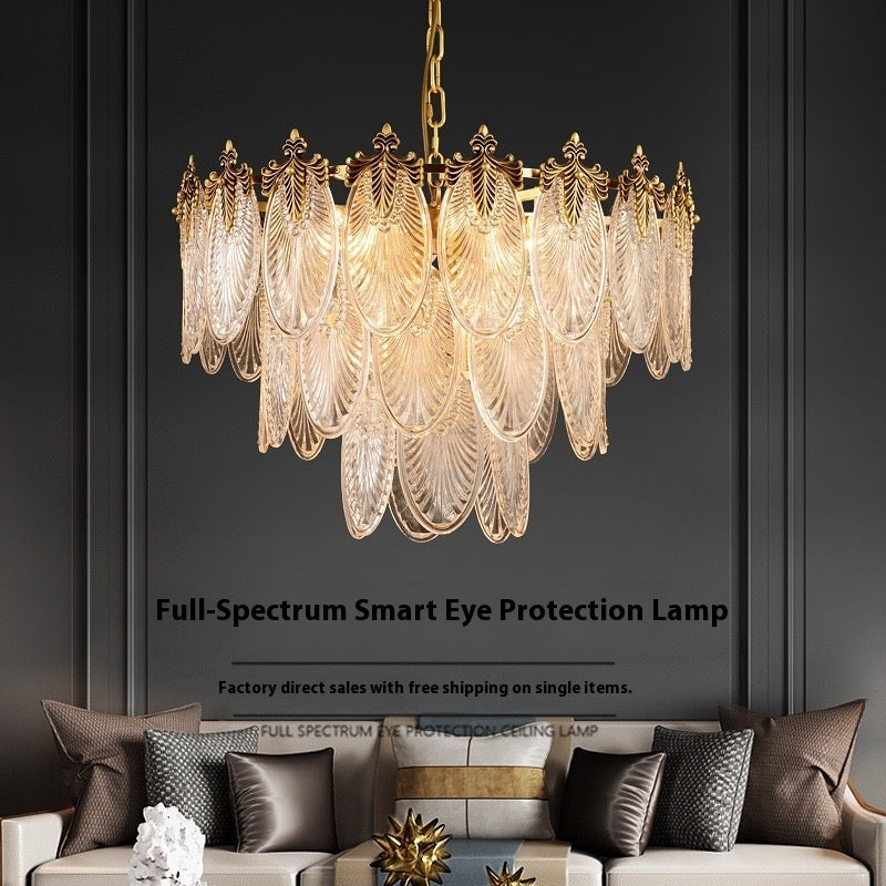 Creative Glass LED Chandelier – Multi-Layer Iron Pendant Light for Living Room & Bedroom | 3 Sizes & 5 Light Options