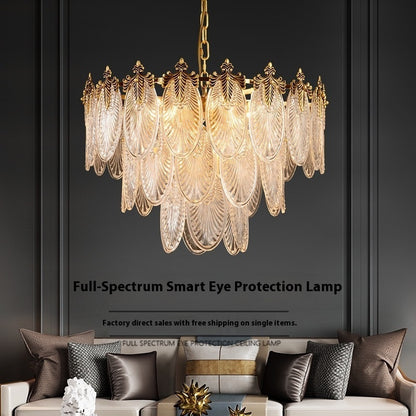 Creative Glass LED Chandelier – Multi-Layer Iron Pendant Light for Living Room & Bedroom | 3 Sizes & 5 Light Options
