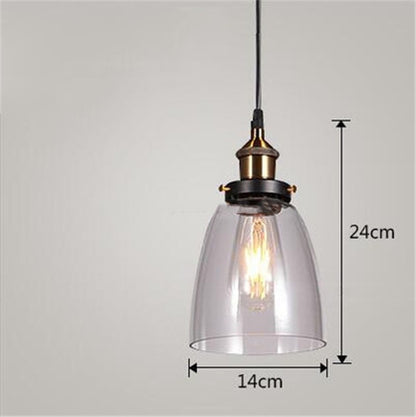 Nordic Industrial Glass Chandelier – Modern Pendant Light for Bedroom & Living Room