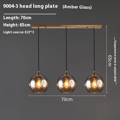 Nordic Glass Pendant Chandelier – Multi-Style LED Bedside & Dining Room Light | 22 Styles | Amber, Gold, Silver & More