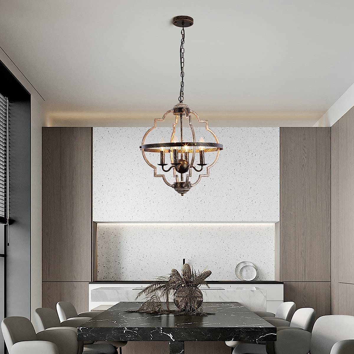 Rural Retro Industrial Style Antique Wood Chandelier – Branch Pendant Light