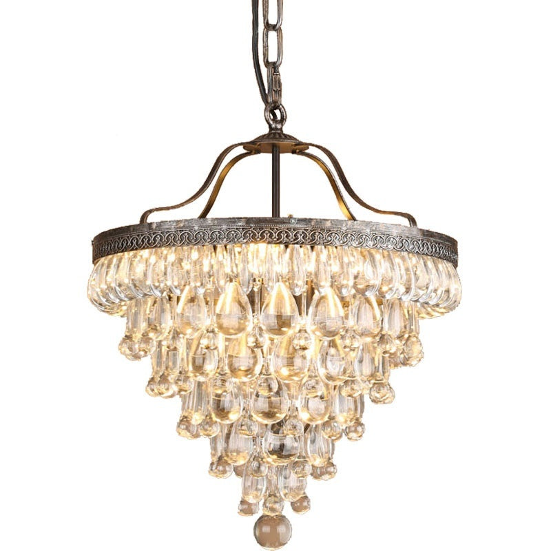 American Style Grape Crystal Chandelier – Glass Pendant Light for Bedroom, Hotel & Guesthouse | 2 Sizes & 3 Light Options