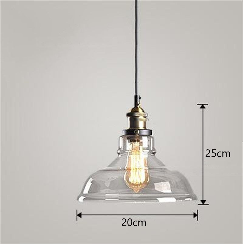 Nordic Industrial Glass Chandelier – Modern Pendant Light for Bedroom & Living Room