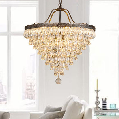 American Style Grape Crystal Chandelier – Glass Pendant Light for Bedroom, Hotel & Guesthouse | 2 Sizes & 3 Light Options