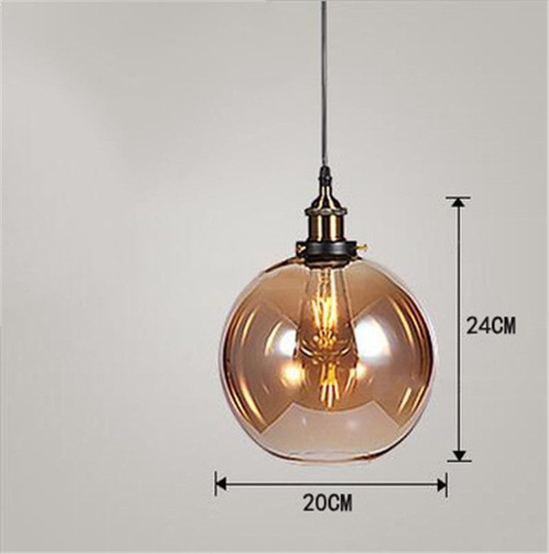 Nordic Industrial Glass Chandelier – Modern Pendant Light for Bedroom & Living Room