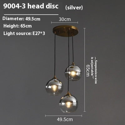 Nordic Glass Pendant Chandelier – Multi-Style LED Bedside & Dining Room Light | 22 Styles | Amber, Gold, Silver & More