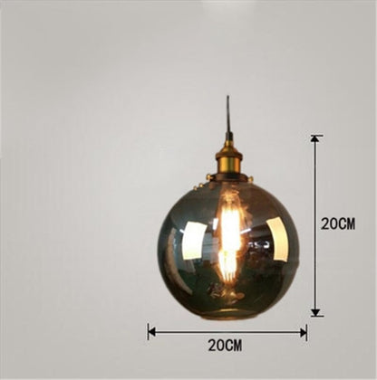 Nordic Industrial Glass Chandelier – Modern Pendant Light for Bedroom & Living Room