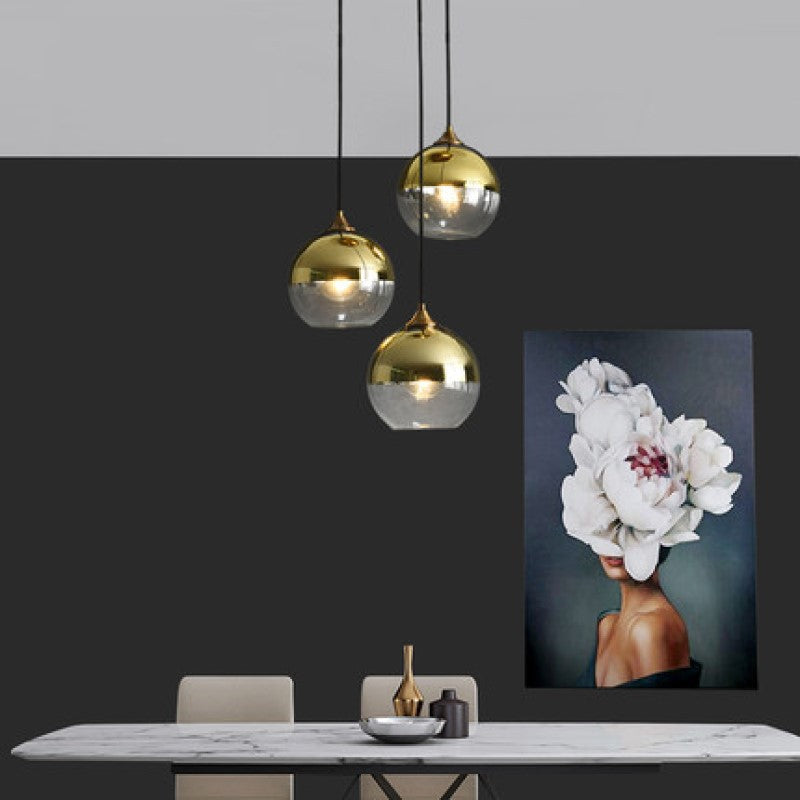 Nordic Glass Pendant Chandelier – Multi-Style LED Bedside & Dining Room Light | 22 Styles | Amber, Gold, Silver & More