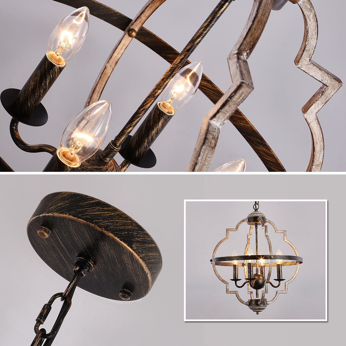 Rural Retro Industrial Style Antique Wood Chandelier – Branch Pendant Light