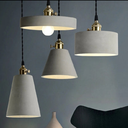 Industrial Style Cement Chandelier – Modern Minimalist Pendant Light for Study & Bedroom