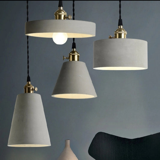 Industrial Style Cement Chandelier – Modern Minimalist Pendant Light for Study & Bedroom