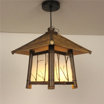 Retro Chinese Style Bamboo Chandelier – Southeast Asia Tea Room Pendant Light