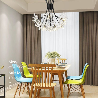 Dandelion Crystal Chandelier – 13-Head LED Light Luxury Pendant Light for Bedroom, Dining Room & Living Room