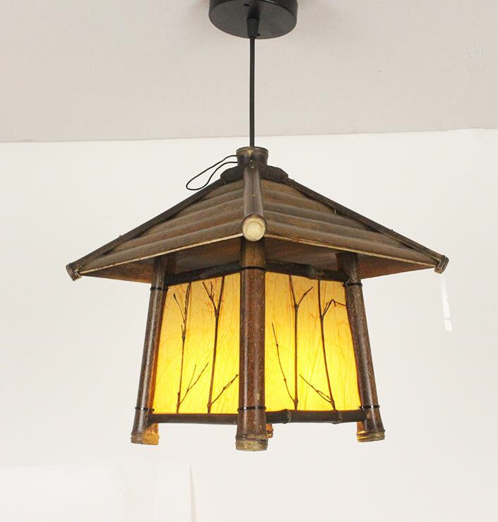 Retro Chinese Style Bamboo Chandelier – Southeast Asia Tea Room Pendant Light