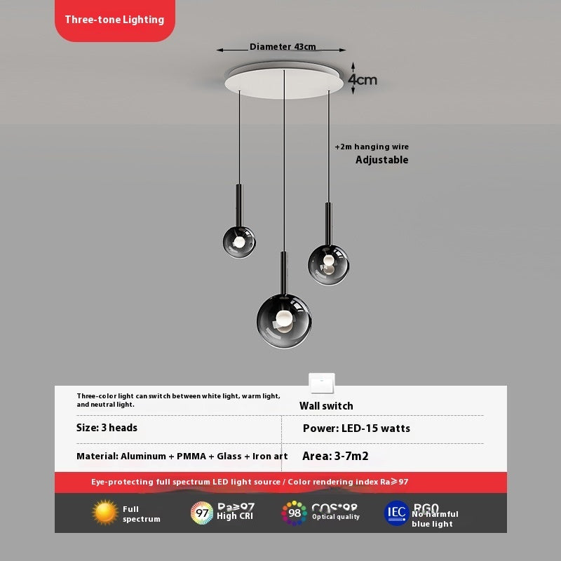 Luxury Rotating Staircase Glass Chandelier – Modern LED Long Pendant Light for High Ceilings & Foyers