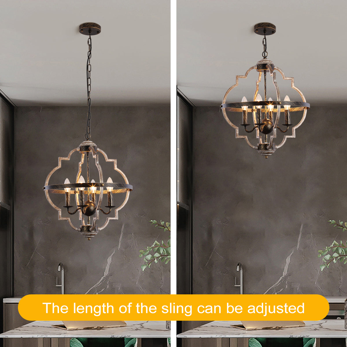 Rural Retro Industrial Style Antique Wood Chandelier – Branch Pendant Light