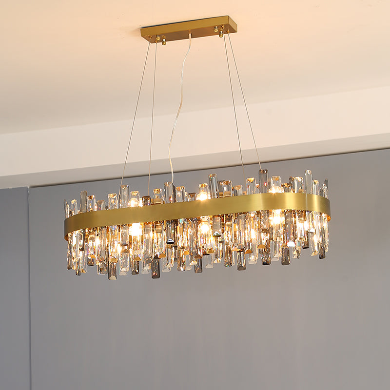 Modern Simple Crystal Chandelier – Stainless Steel Pendant Light for Living Room, Dining Room & Bedroom | 5 Sizes