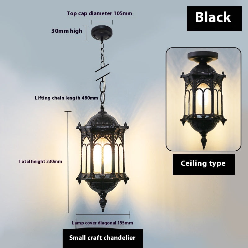 Retro Industrial Style Outdoor Chandelier – Vintage Pendant Light