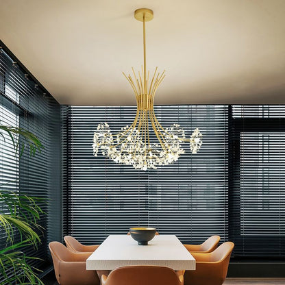 Dandelion Crystal Chandelier – 13-Head LED Light Luxury Pendant Light for Bedroom, Dining Room & Living Room