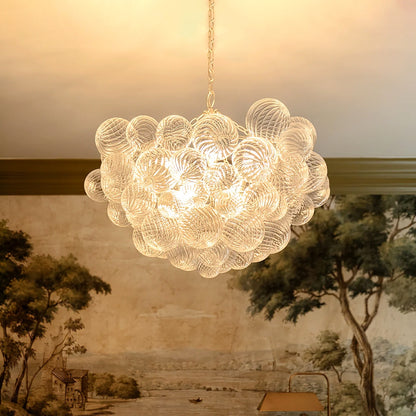 American-Style Swirling Glass Bubble Ball Chandelier – French Luxury Pendant Light