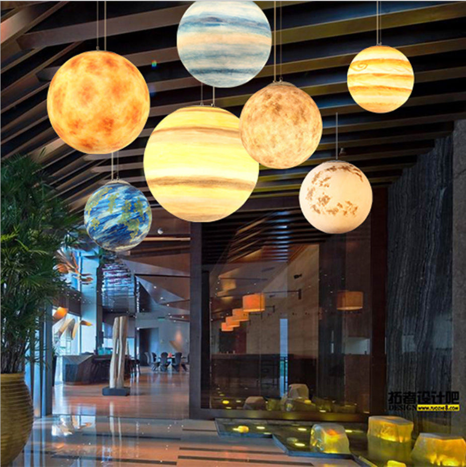 Nordic Industrial Style Moon Lamp Chandelier – LED Pendant Light