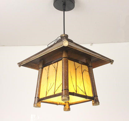 Retro Chinese Style Bamboo Chandelier – Southeast Asia Tea Room Pendant Light
