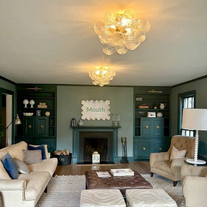 American-Style Swirling Glass Bubble Ball Chandelier – French Luxury Pendant Light