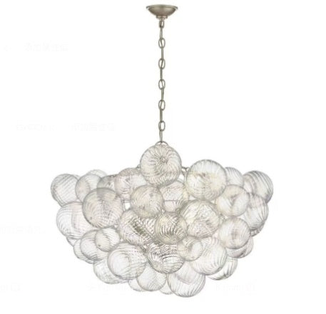 American-Style Swirling Glass Bubble Ball Chandelier – French Luxury Pendant Light
